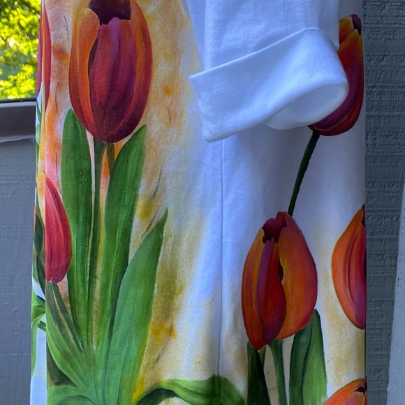 Tulips Hand Painted on a NEW Dress - Picture 4 of 13